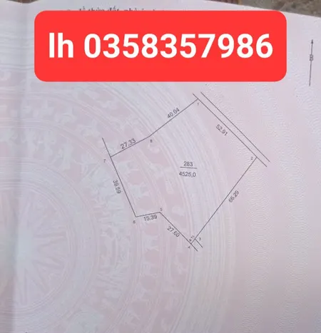 Bán đất 8126.2m² ngang 60m giá 18 tỷ Xã Trung Giã