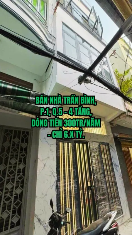 🔥 BÁN NHÀ TRẦN BÌNH, P.1, Q.5 - 4 TẦNG, DÒNG TIỀN 300TR/NĂM - CHỈ 6.X TỶ.