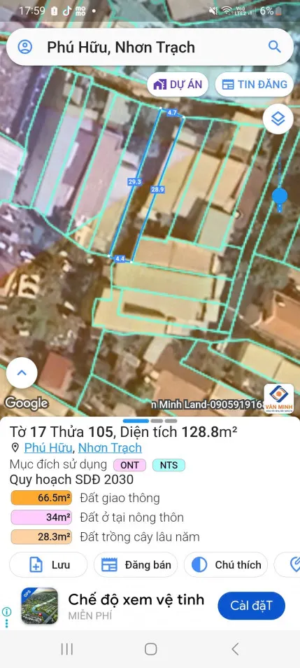 Bán đất 128m² ngang 4.7m giá 1.8 tỷ Xã Đại Phước