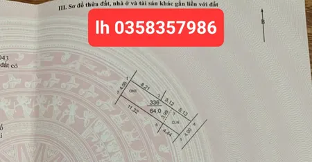 Bán đất 64m² ngang 4m giá 1.4 tỷ Xã Nội Bài