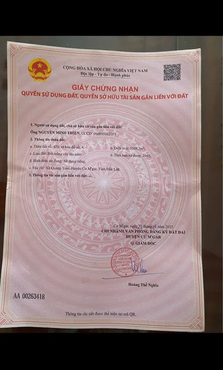 Bán đất 5598m² giá 1.95 tỷ Xã Quảng Phú