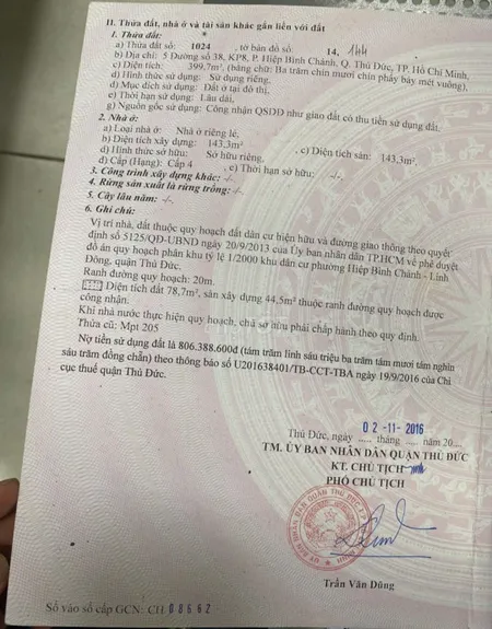 Nhà Đất 5 đường 38 Phường Hiệp Bình Chánh Quận Thủ Đức