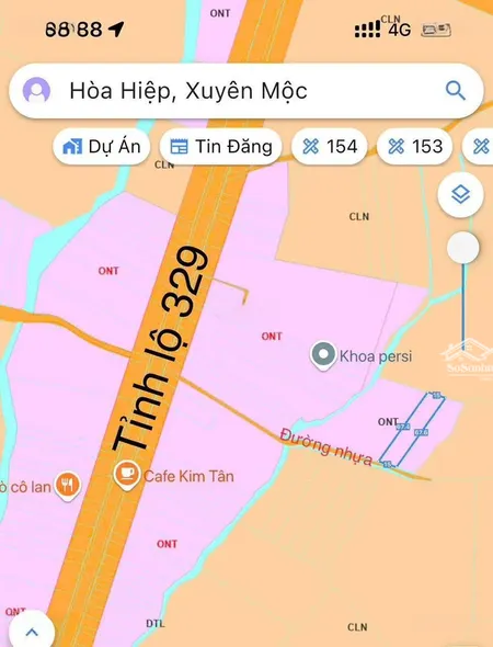 đất đẹp Hoà Hiệp, Xuyên Mộc, Brvt (hoà Hiệp - Tp. Hcm) 15x67,5m (959m2) Có 100tc (90 Triệu 1m Ngang