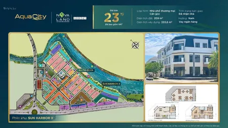 Bán Nhà Phố Thương Mại Căn Góc - Trục đường 33m Tại Aqua City