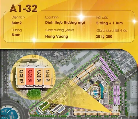 Bán Shophouse Royal Mansion, Hùng Vương, 19,2 Tỷ, 84m2