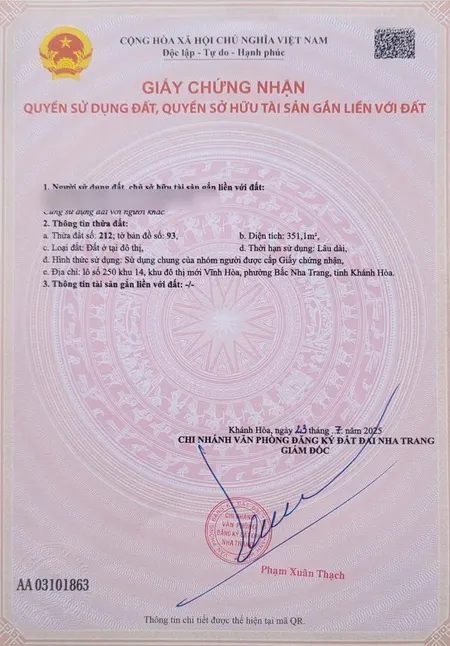 Bán Lô đất Khu Biệt Thự Lấn Biển đường Huỳnh Văn Nghệ, P.vĩnh Hoà ,nha Trang - Cách Biển 100m