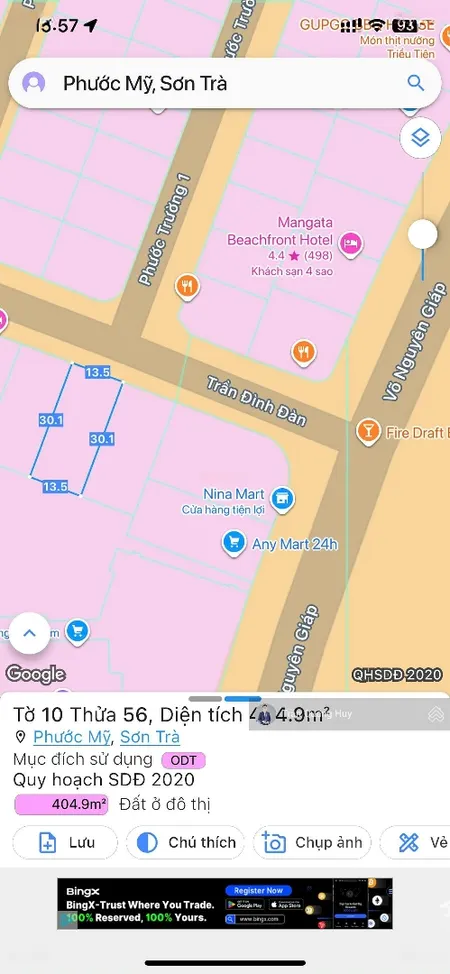 Bán Lô đất Siêu Rộng đường Trần đình đàn, Dt 405m2, Phù Hợp Xây Khách Sạn, Tòa Căn Hộ Cao Cấp