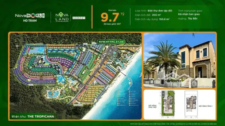 Hot!! Biệt Thự đơn Lập Tại Tropicana - Phân Khu 3 Novaland Hồ Tràm 200m2 - Biệt Thự đồi