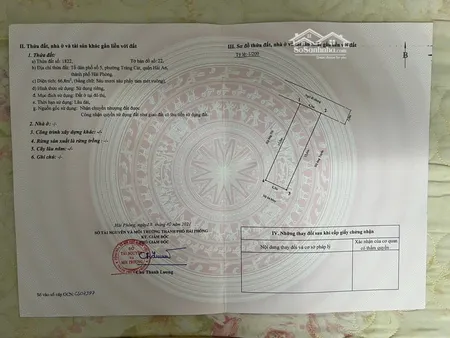Bán Lô đất Mặt Ngõ Cát Khê Tràng Cát, Hải An Diện Tích: 66,8m, Ngang 4,3m