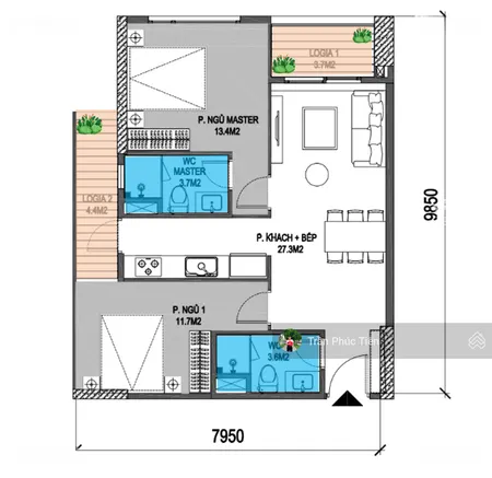 Chính Chủ Bán Căn Hộ Tại Chung Cư The Wisteria - 73m2 View đông Nam Mát Mẻ, Tầng Trung đẹp.