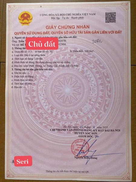 Bán đất 106m² ngang 5m giá 2.1 tỷ Xã Trung Giã