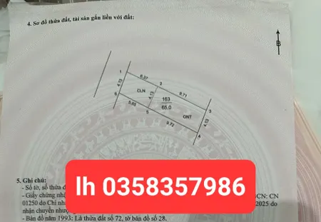 Bán đất 65m² ngang 4.13m giá 2.08 tỷ Xã Nội Bài