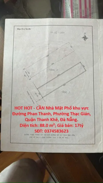 HOT HOT - CẦN Nhà Mặt Phố khu vực  Đường Phan Thanh, Phường Thạc Gián, Quận Thanh Khê, Đà Nẵng.