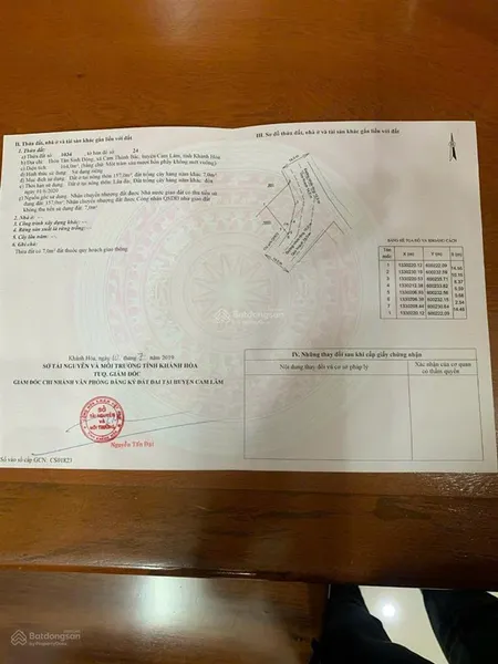 Chính chủ bán đất sổ đỏ tại tân sinh, cam thành bắc, cam lâm, khánh hòa