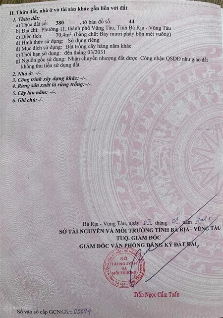Bán đất đường bắc sơn, thành phố vũng tàu
