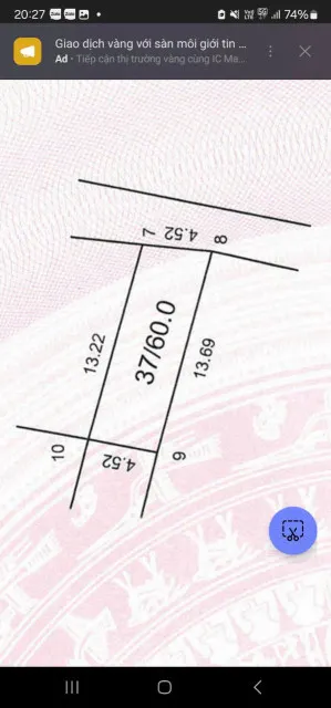 Bán đất 60m² ngang 4.66m giá 1.3 tỷ Xã Trung Giã
