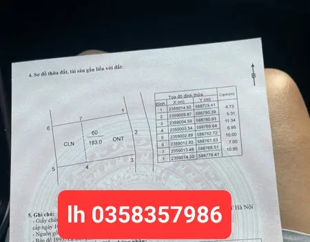 Bán đất 183m² ngang 10m giá 3.1 tỷ Xã Trung Giã