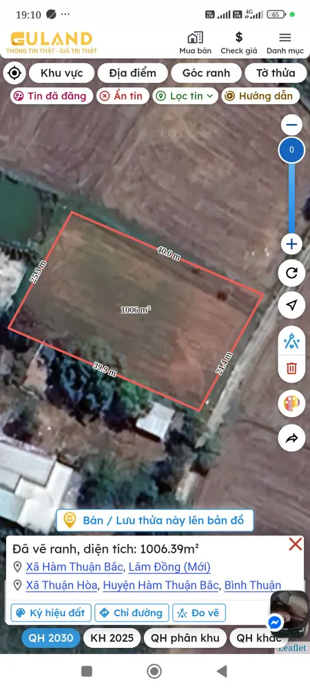 Bán đất 1006m² giá 240 triệu Xã Hàm Thuận Bắc