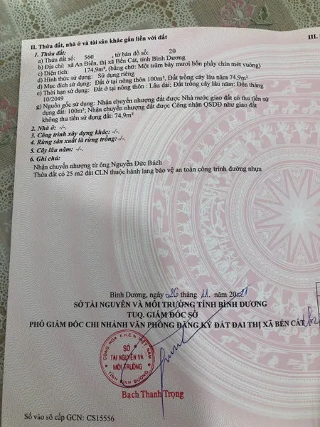 Bán đất an điền bến cát