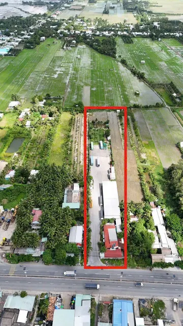 Bán tài sản 6100m² Kho xưởng mặt tiền Quốc lộ 1 gần Khu Công nghiệp Hòa Phú và Đại học Cửu Long tại Long Hồ, Vĩnh Long.
