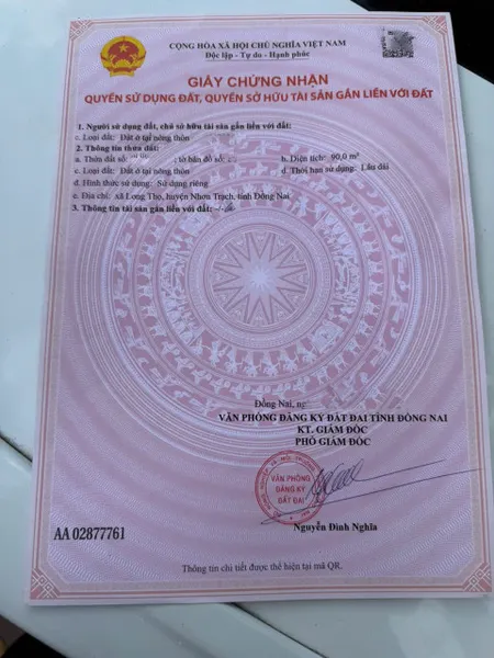 Bán nhanh nền Mặt Tiền đường Lê Hồng Phong Nhơn Trạch – Thích hợp cho thuê - kinh doanh dịch vụ hoặc an cư.