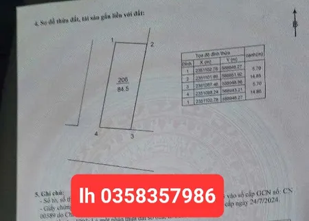 Bán đất 125m² ngang 5.7m giá 3.75 tỷ Xã Sóc Sơn