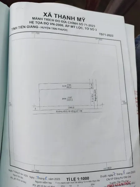 Bán đất 3000m² ngang 79m giá 1.5 tỷ Xã Tân Phước 1