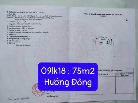 Bán đất 85,9m² ngang 5m . lô 09lk18 Cửa Trại. giá 4.55 tỷ Phường Thủy Nguyên( Thủy Sơn). liên hệ 0362558882