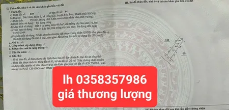 Bán đất 99.5m² ngang 4.8m giá 1.95 tỷ Xã Trung Giã