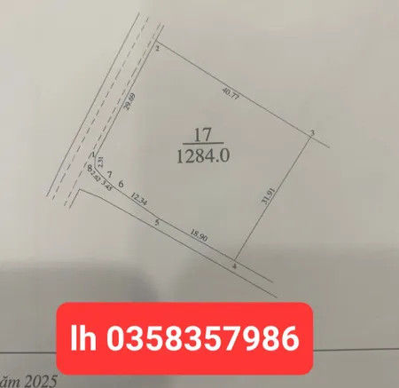 Bán đất 1284m² ngang 30m giá 6.99 tỷ Xã Trung Giã