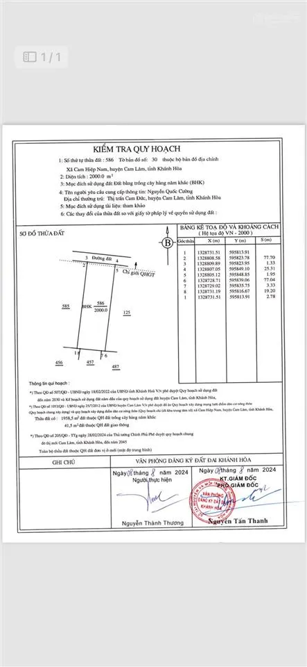 Bán lô đất tại cam hiệp nam, cam lâm, khánh hòa giá tốt 33.7 tỷ tỷ có diện tích 6745m