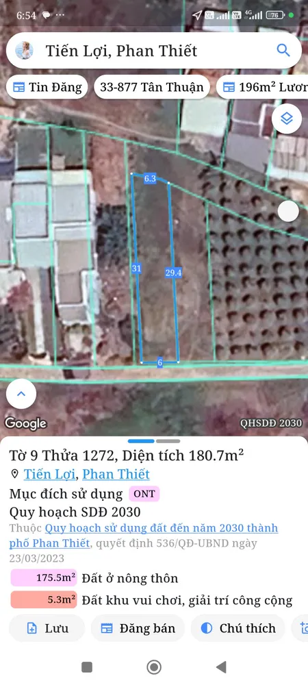 Bán đất 180m² ngang 6m Xã Tuyên Quang