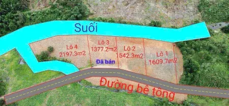 Bán lô đất vườn view suối đẹp ở Khánh Nam , Khánh Vĩnh. DT 2200m2 , giá bán 350 triệu bao giấy tờ