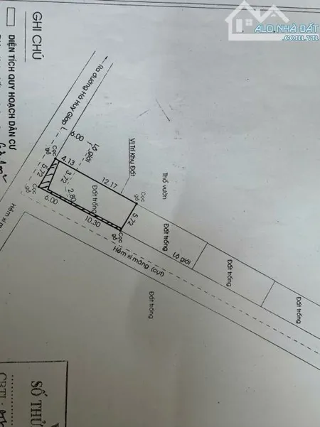 Đất 5.7x16m Gốc 2 Mặt Hẻm Xe Tải Đường Thạnh Lộc 16, P.Thạnh Lộc Quận 12 Giá 3tr/th