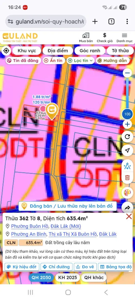 Bán đất 637.9m² ngang 10m giá 1,5 tỷ Phường Buôn Hồ