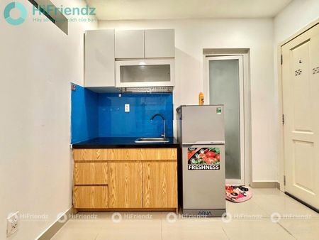 Studio vách ngăn tách bếp full nội thất - thang máy, hầm xe, bảo vệ 24/24 gần cầu Nguyễn Văn Cừ