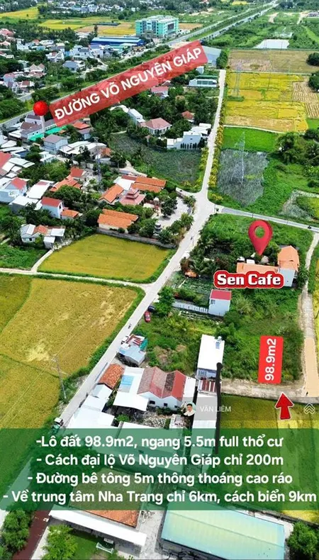 Đất diên an gần đường võ nguyên giáp giá đầu tư vị trí đẹp, đường 45m thông thoáng, khu cao