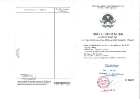 Qsdđ số 174, tờ bản đồ số 40, ấp 6, xã nha bích, huyện chơn thành, tỉnh bình phước