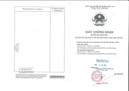Qsdđ thửa đất số 173, tờ bản đồ số 40, ấp 6, xã nha bích, huyện chơn thành, tỉnh bình phước