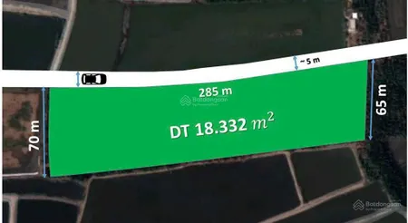 Bán đất 1.8ha gần đường an thới đông, cần giờ ngang 287x65m, 5 shr, giáp đường bê tông 3m, 40tỷ(tl)