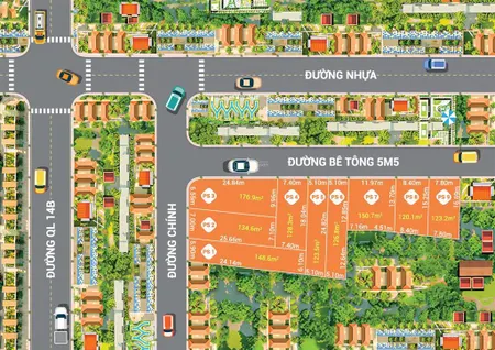 Mở 20 lô đất nền liền kề hòa vang có lô góc ngang 7m nằm sát quốc lộ 14b