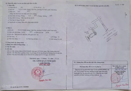 Bán đất thổ cư hẻm 75 đường trần phú phường cái khế