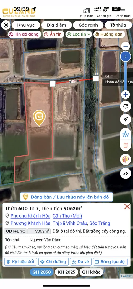 Bán đất 9062m² ngang 60m giá 430 triệu Phường Khánh Hòa