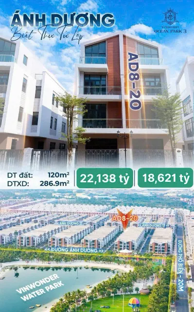 SỞ HỮU NGAY Biệt thự đơn lập Ánh Dương – Vinhomes Ocean Park 3