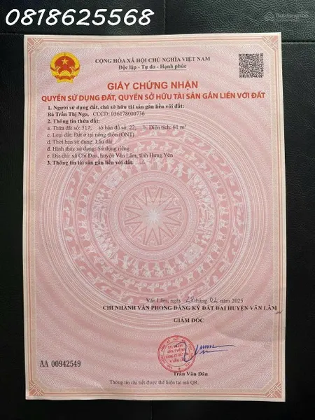 Siêu phẩm nhà đẹp - CC cần bán nhà đẹp 3 tầng xã Chỉ Đạo, Hưng Yên, DT 61m2, giá 2,6 tỷ