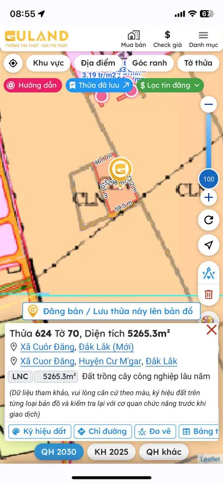 Bán đất 13000m² giá 8.45 tỷ Xã Cuôr Đăng