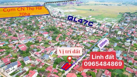 Đất nền khu công nghiệp Thọ Hải - Xuân Hoà, giá từ 4xx/lô