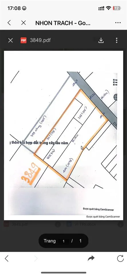 Bán đất đường hoà bình, xã vĩnh thanh, nhơn trạch, đồng nai. 3849m2 full thổ cư
