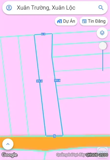 Xuân trườngxuân lộc giáp thị trấn gia ray 5x39=202m2 (nở hậu 6.3) giá 640 triệu còn thương lượng