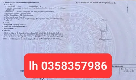 Bán đất 80m² ngang 5m giá 6.39 tỷ Xã Sóc Sơn
